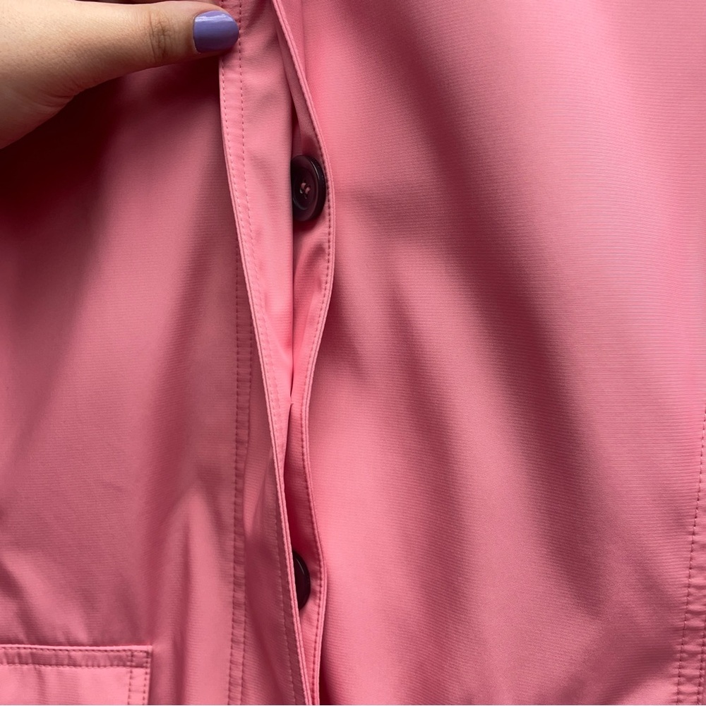 Talbots Pink Button Front Rain Coat Jacket,  Sz 10P - Picture 8 of 8
